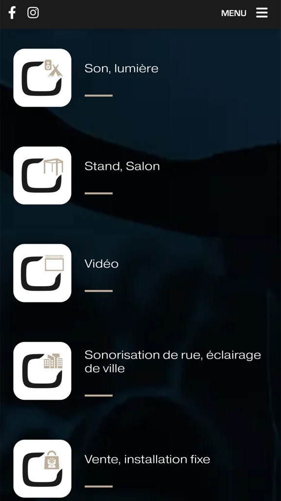 Aperçu de la création du site internet mobile de Projax Events réalisé par Cercledesign à La Bresse dans les Vosges (88)