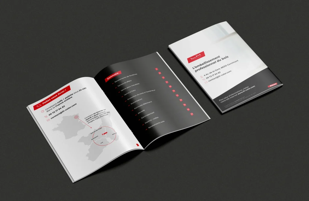 Catalogue LH Color à Cornimont (88), réalisé par l'agence de communication Cercledesign dans les Vosges
