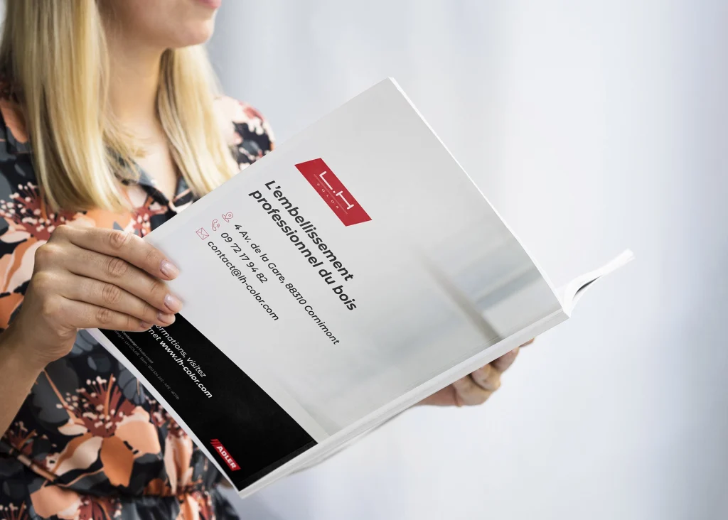 Catalogue LH Color à Cornimont (88310), réalisé par l'agence de communication Cercledesign dans les Vosges