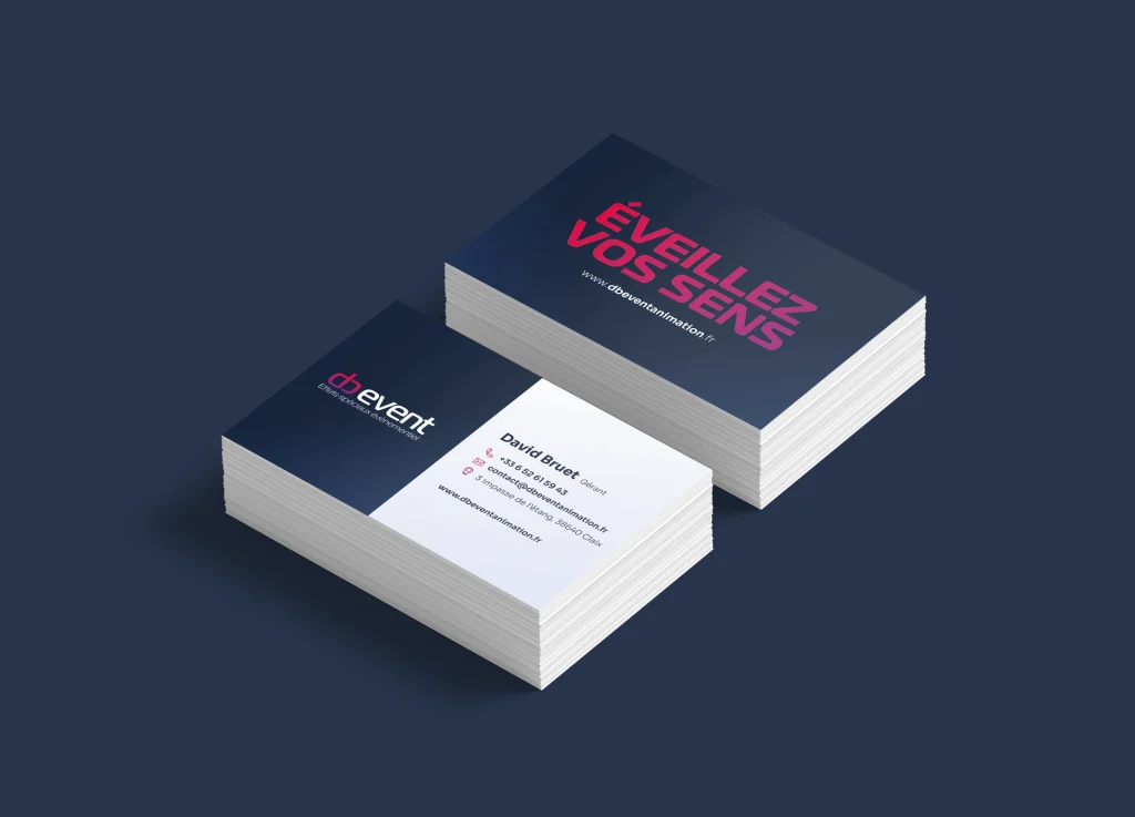 Aperçu de la création de la carte de visite de DB Event à Grenoble réalisé par Cercledesign à La Bresse dans les Vosges (88)