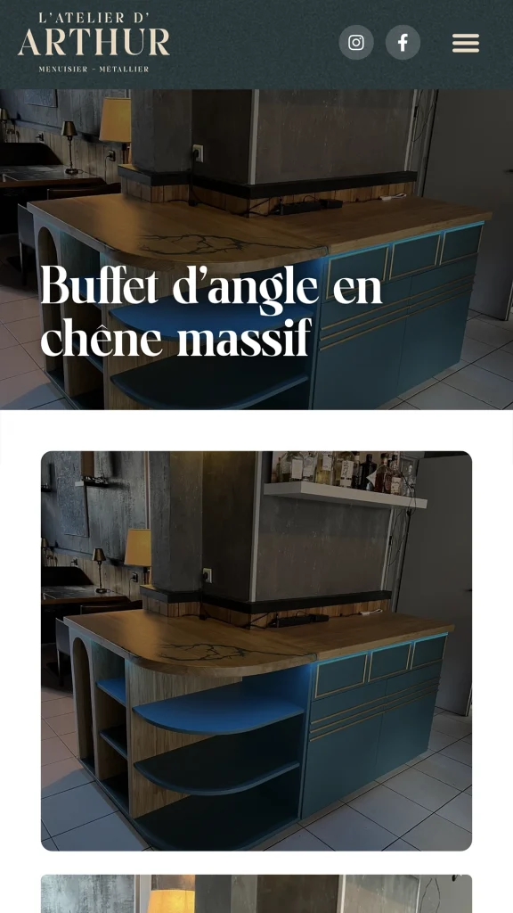 Aperçu de la création du site internet de l'Atelier d'Arthur à La Bresse réalisé par Cercledesign, agence de communication dans les Vosges (88)