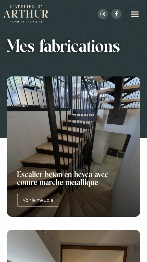 Aperçu de la création du site internet de l'Atelier d'Arthur à La Bresse réalisé par Cercledesign, agence de communication dans les Vosges (88)