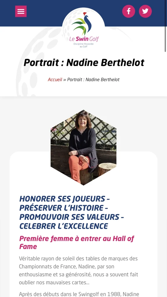 Aperçu de la création du site internet de la fédération française de Swin Golf réalisé par Cercledesign, agence de communication dans les Vosges (88)