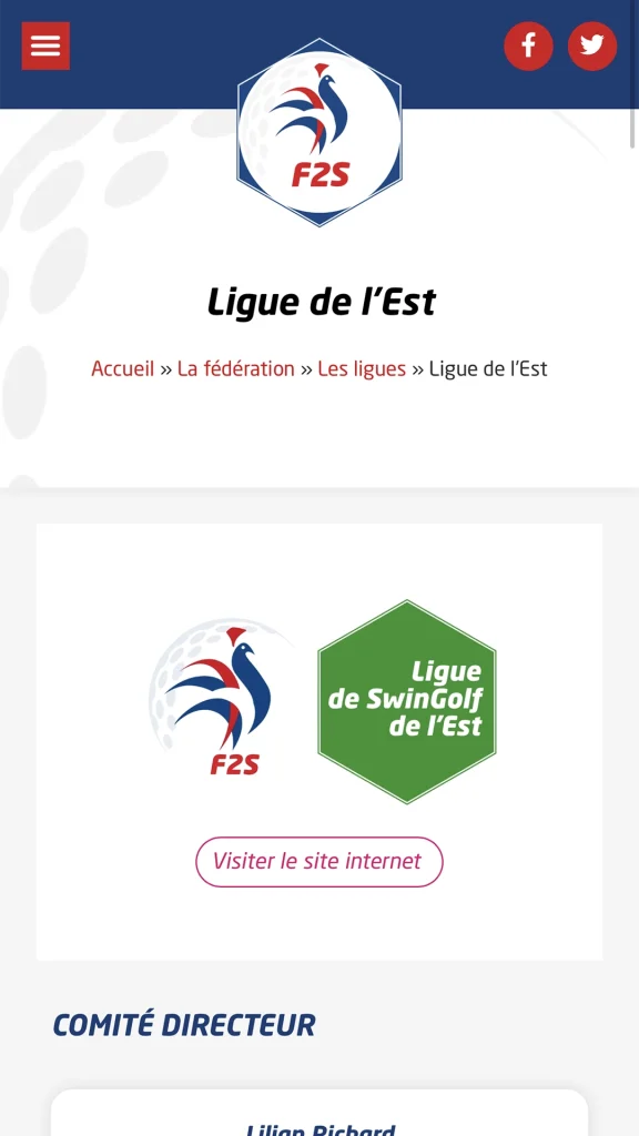 Aperçu de la création du site internet de la fédération française de Swin Golf réalisé par Cercledesign, agence de communication dans les Vosges (88)