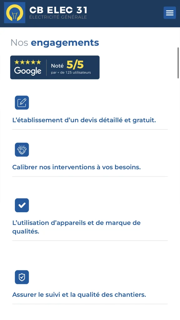 Aperçu de la création du site internet de CB Elec 31 à Toulouse réalisé par Cercledesign à La Bresse dans les Vosges (88)