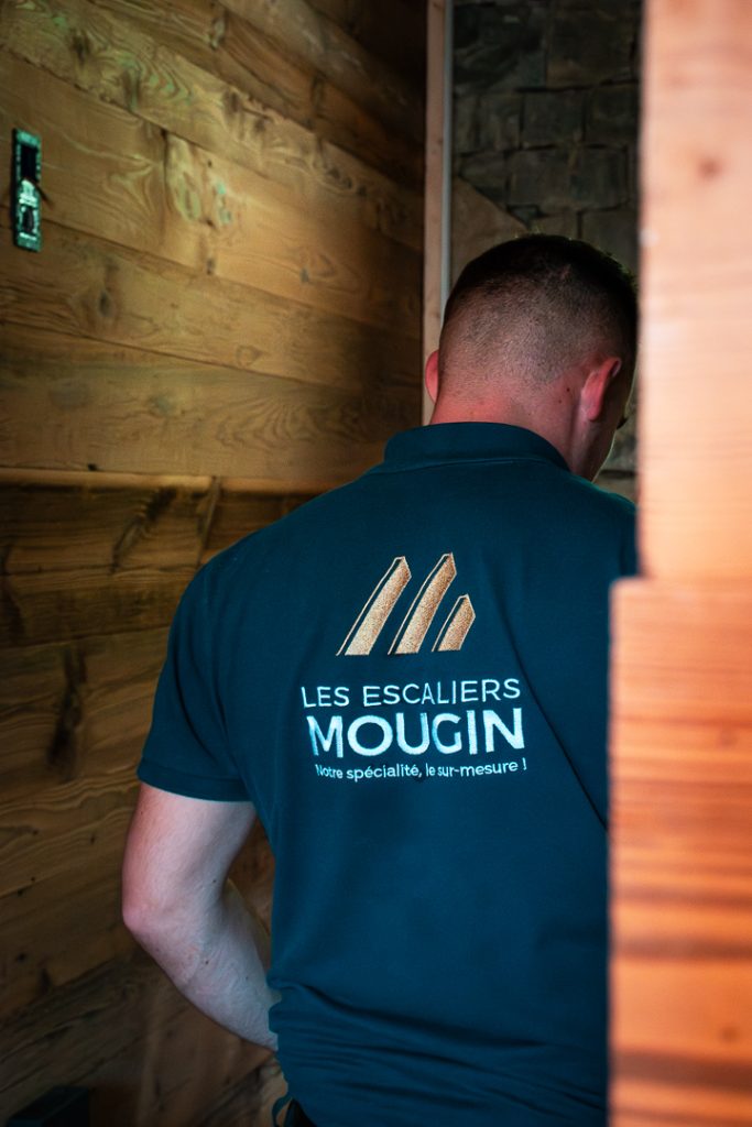 Photo sur chantier de l'entreprise Les Escaliers Mougin à La Bresse, réalisée par Cercledesign dans les Vosges (88)