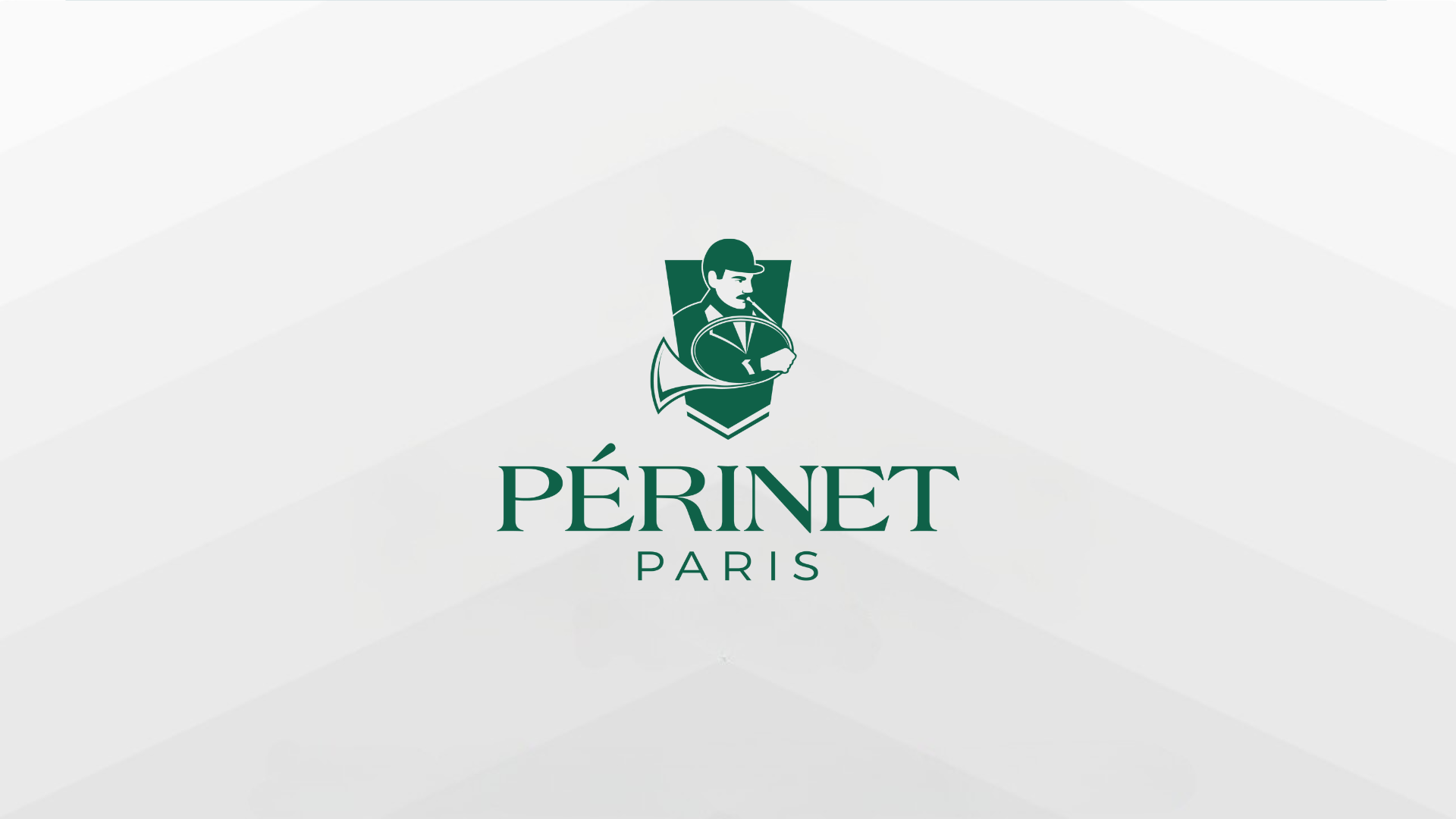 Logo vert de l'entreprise Périnet sur fond dégradé blanc à gris.