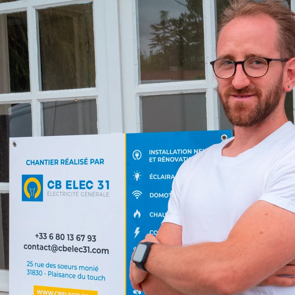 Photo de Christopher, gérant de CB Elec 31 à Toulouse, réalisée par Cercledesign à La Bresse dans les Vosges (88)